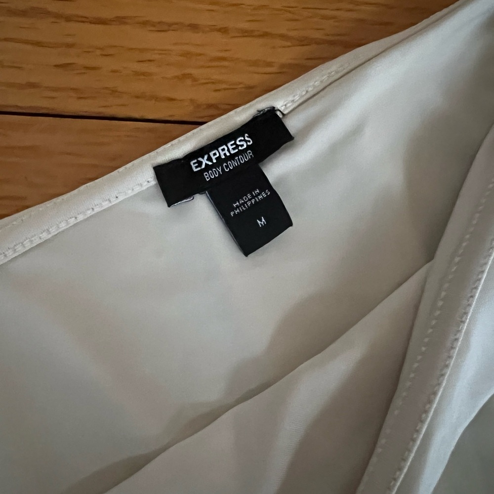 Express White One-Shoulder Ruffle Crop Top- Size Medium - Picture 2 of 3
